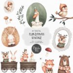 Kit Digital Florestinha Vintage