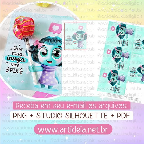 Cartão Pirulito (Inveja).jpg Cartão Pirulito - Inveja - Divertida Mente - Imagem 1