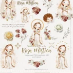 Kit Digital Ilustrações Nossa Senhora da Rosa Mística