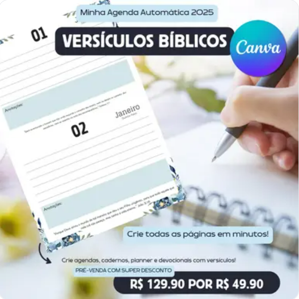 Minha Agenda Automática - Versículos Minha Agenda Automática 2025 - Versículos Bíblicos - Imagem 1