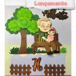 Topo de Bolo Avô e Netinha em Camadas