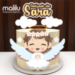 Topo de Bolo - Batizado Menina