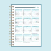 Calendário A5 - 2025 (frente) e 2026 (verso) - 7 tons - wire-o_espiral - Imagem 8