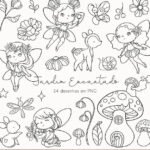 Kit Digital Jardim Encantado Para colorir