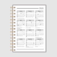 Calendário A5 - 2025 (frente) e 2026 (verso) - 7 tons - wire-o_espiral - Imagem 7