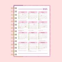 Calendário A5 - 2025 (frente) e 2026 (verso) - 7 tons - wire-o_espiral - Imagem 6