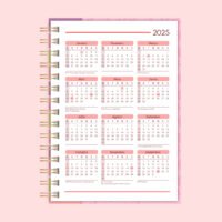 Calendário A5 - 2025 (frente) e 2026 (verso) - 7 tons - wire-o_espiral - Imagem 5