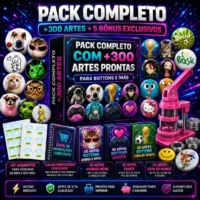 Pack Completo Com +300 Artes Prontas Para Bottons e Ímãs - Imagem 3