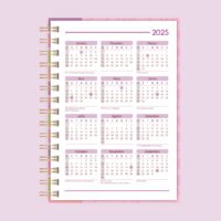 Calendário A5 - 2025 (frente) e 2026 (verso) - 7 tons - wire-o_espiral - Imagem 4