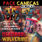 Pack Canecas Acrílicas Deadpool & Wolverine