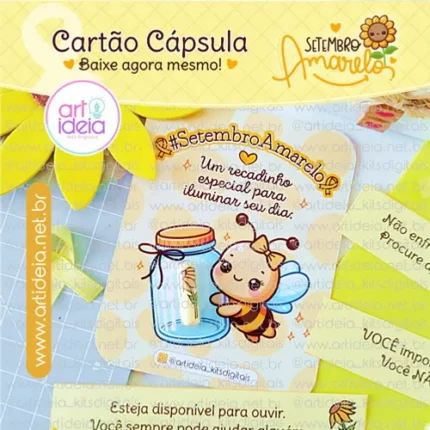 Cartão Cápsula Setembro Amarelo (Art Idéia)