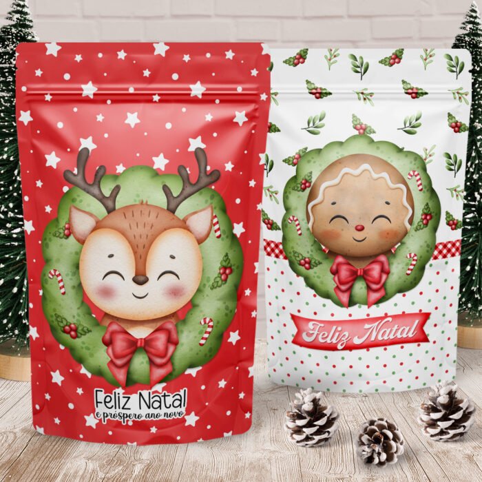 Printable - Rótulo Ziplock (Stand Up Pouch) - Feliz Natal - Imagem 6
