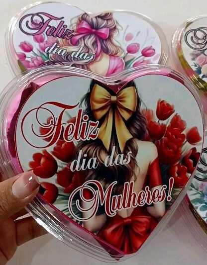 Tags Coração Acetato Dia das Mulheres