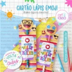 Cartão Lápis Emoji Volta às Aulas