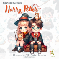Kit Digital Ilustrado Harry Potter Cute 2 - Imagem 3