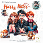 Kit Digital Ilustrado Harry Potter Cute 2