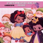 Kit Digital - Branca de Neve Cute Negra