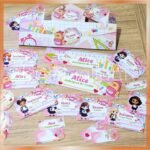 Kit etiquetas escolares com porta etiquetas – volta as aulas para meninas