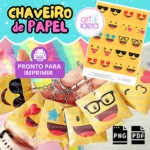 Molde Chaveiro Papel Emojis