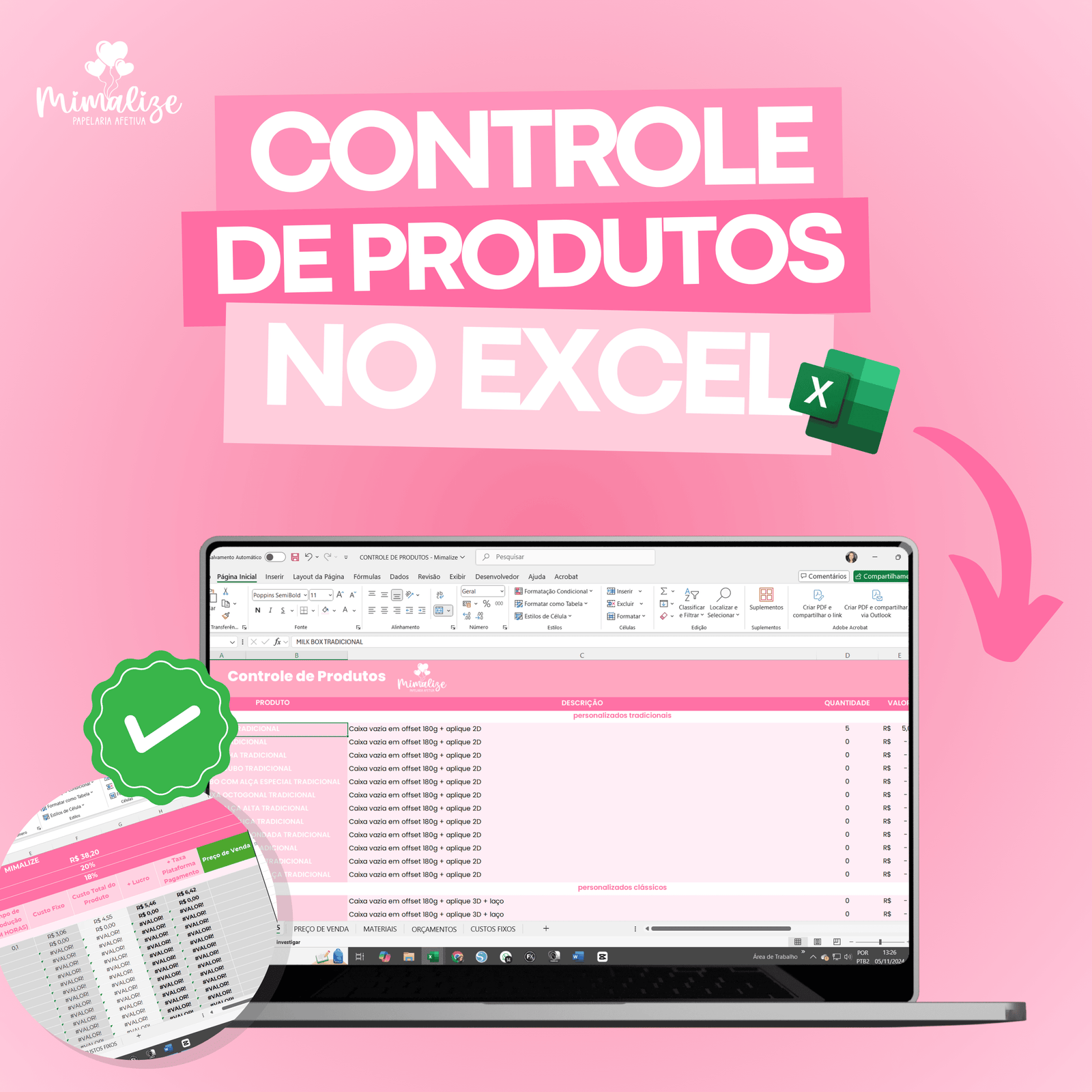 Planilha Controle de Produtos (5 em 1) Planilha Controle de Produtos (5 em 1) - Imagem 1