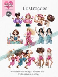 Dia da Mulher 2025 - Combo Ilustrações e Papéis - Imagem 8