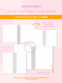 Combo Cadernos Easy Notes - Imagem 6