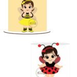 Abelhinha e Joaninha - 2 Topos de Bolo