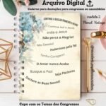 Caderno Para Anotações 2 em 1 (Para Assembleias e Congressos) - Floral Azul Vintage