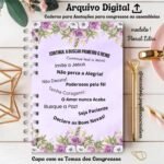 Caderno Para Anotações 2 em 1 (Para Assembleias e Congressos) - Floral Lilás