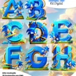 Kit Digital Alfabeto do Sonic
