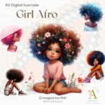 Kit Digital Ilustrado Girl Afro