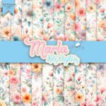 Kit Digital Paisagem Floral Pastel 01