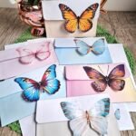 Kit Envelope + Papel c/s Pauta – Coleção Borboleta