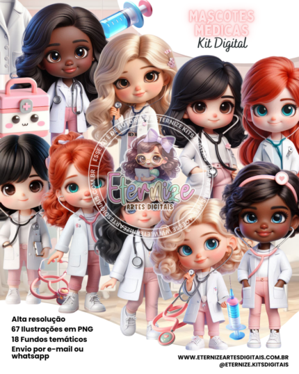 Kit Digital Mascotes Médicas