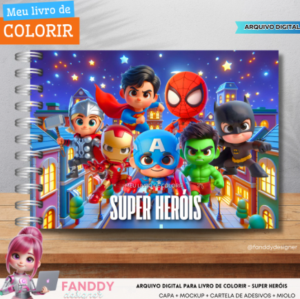 Super Heróis - Livro de Colorir Super Heróis - Livro de Colorir - Imagem 1