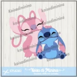 Topo de Bolo Angel e Stitch