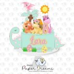 Topo de Bolo Dinossauro Menina