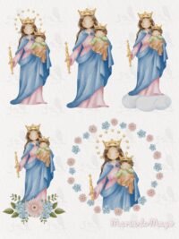 Virgem Maria - clipart - Fátima - Maria Auxiliadora - Imagem 2