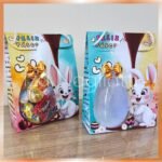 Sacolas de páscoa com visor 3D – 24x 18x 7 cm – coelho menino e menina