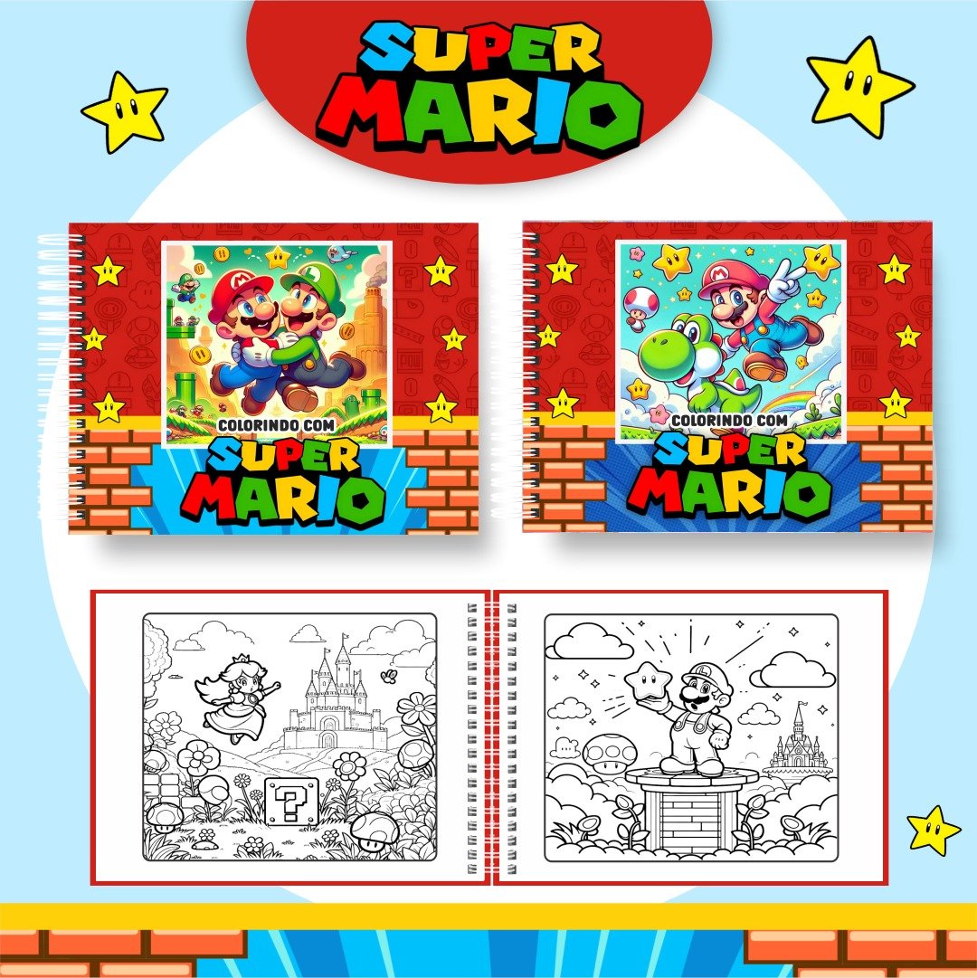 1 (1) Super Mario - Livro de Colorir - Imagem 1