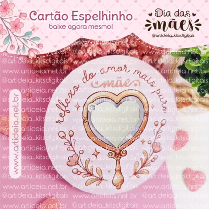 Cartão Espelhinho Dia das Mães