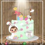 Topo de Bolo Menina Coelhinha