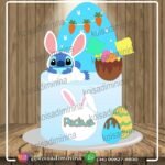 Topo de Bolo Páscoa Stitch Coelho