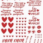 Arte para DTF UV Dia dos Namorados A4