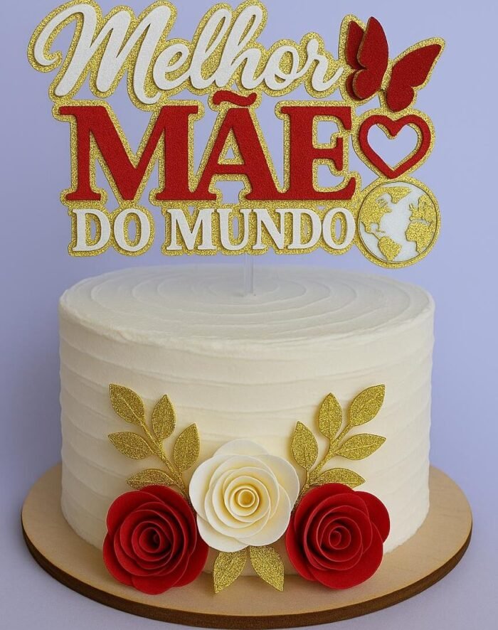 Melhor Mãe do Mundo - Topo de Bolo - Imagem 1
