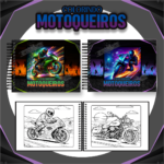 Motoqueiros - Livro de Colorir