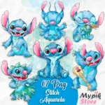 Stitch Aquarela - Kit Digital