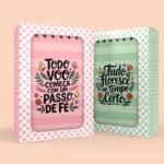 Arquivo Digital - Bloco A6 - wire-o espiral - Borboletas e Frases