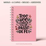 Kit Digital Caderno de Anotações - Borboletas e frases - A5 - WIRE-O/ESPIRAL