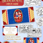 Card de Colorir - Branca de Neve Cute